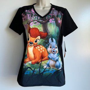 NWT Disney Bambi Prince Tooniforms Scrub Top Size XS